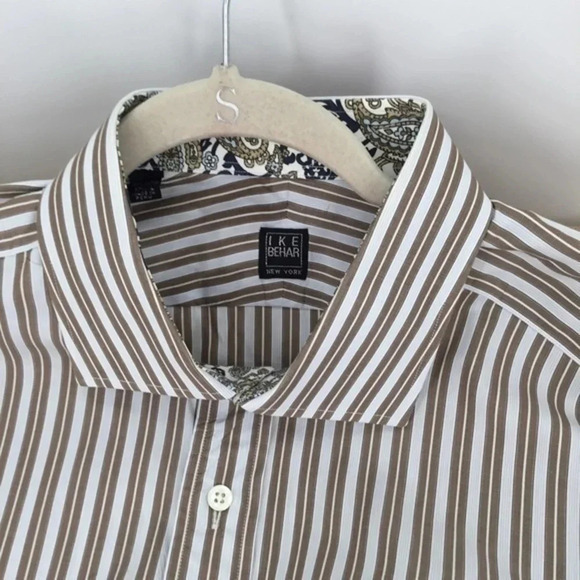 Ike Behar Men’s Striped Long Sleeve Shirt - Picture 5 of 7